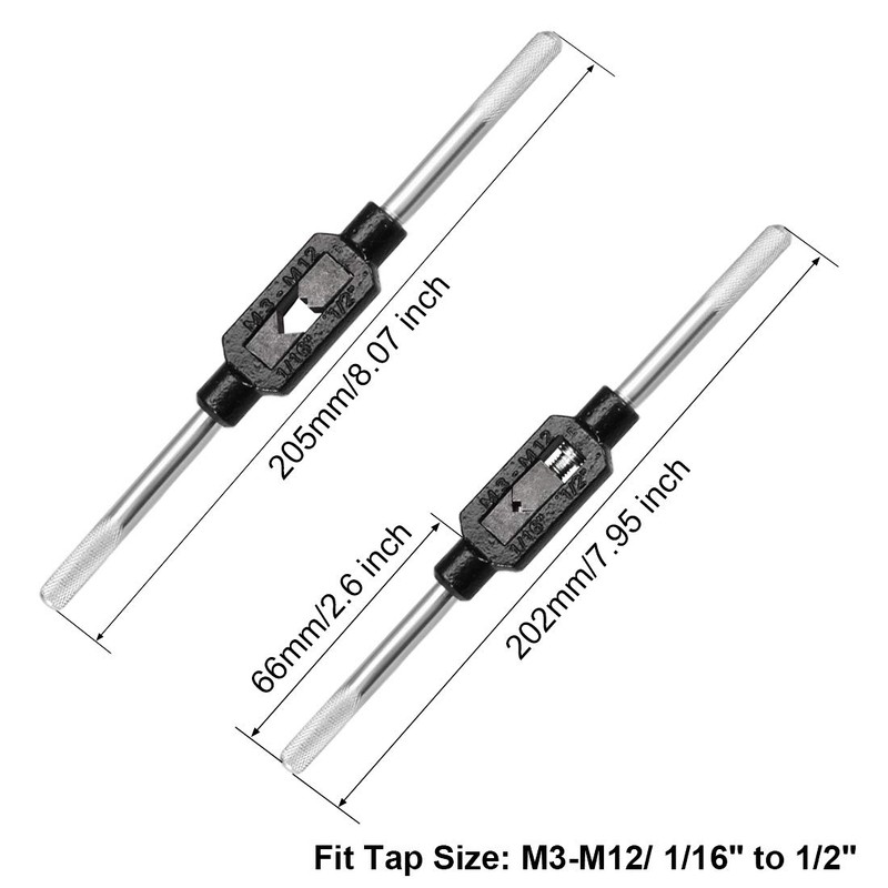 sourcing map Tap Wrench Handle, for Metric M3-M12 1/16"-1/2" (UNC/UNF)