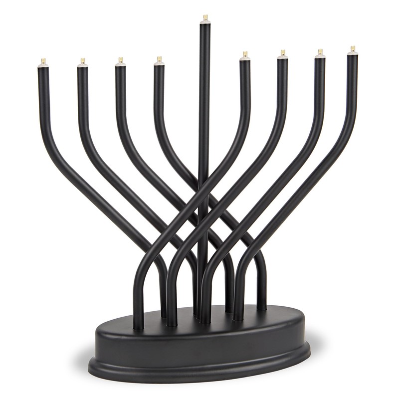 Traditional Hanukkah Electric Menorah Low Voltage Hanukkiah with LED Bulbs