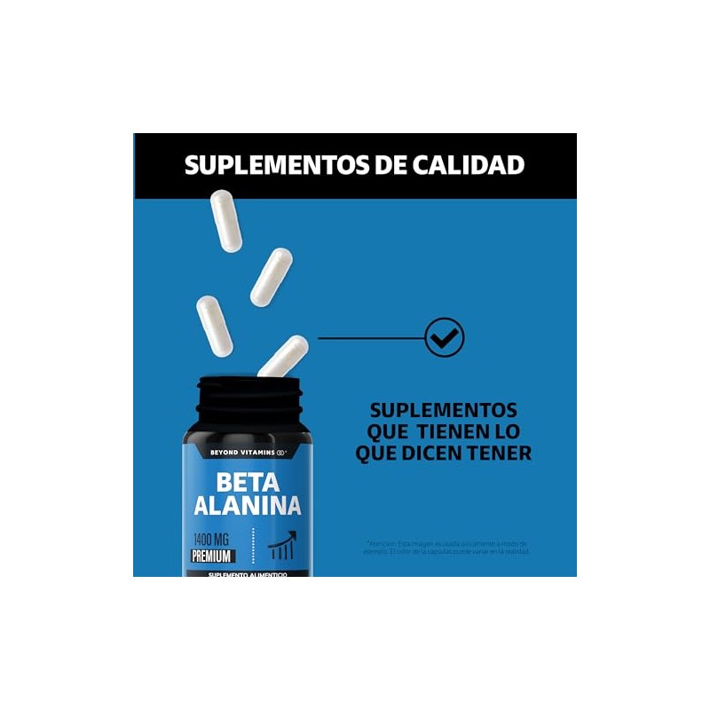 Beyond Vitamins Beta Alanina 1400mg Pre Entreno Workout Aminoácidos Máxima