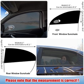 5 Pack Universal Car Window Shades Set Breathable Stretch Mesh Car Window Screen Covers Mosquito Net for Camping Privacy Protection from Heat Block UV Bugs(Elegant Style)