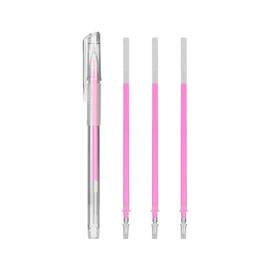 ATOMUS Skin Marker Pen Eyebrow Mapping Pen 1 Pen + 3pcs Replacement Refills Eyebrow Micro-blading Marker Pen Permanent Makeup Position Mapping Mark Tools (Pink)