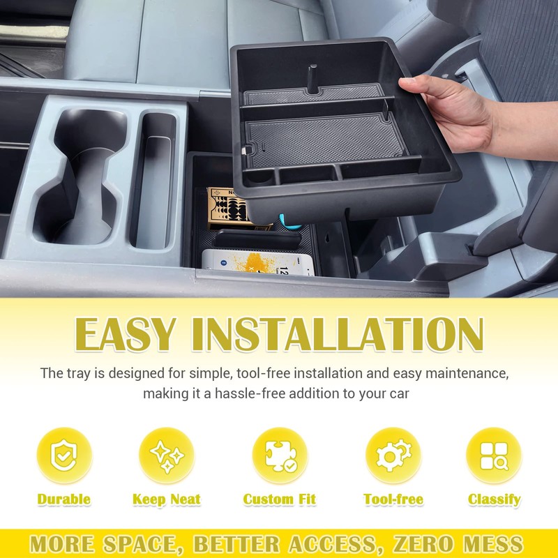 2PCS Rear Center Console Organizer Tray Compatible with 2024 2025