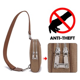 Haytijoe Small Crossbody Sling Bag for Women Travel Purses Anti Theft Cross Body Bag for Woman Fanny Packs(Pure Brown)