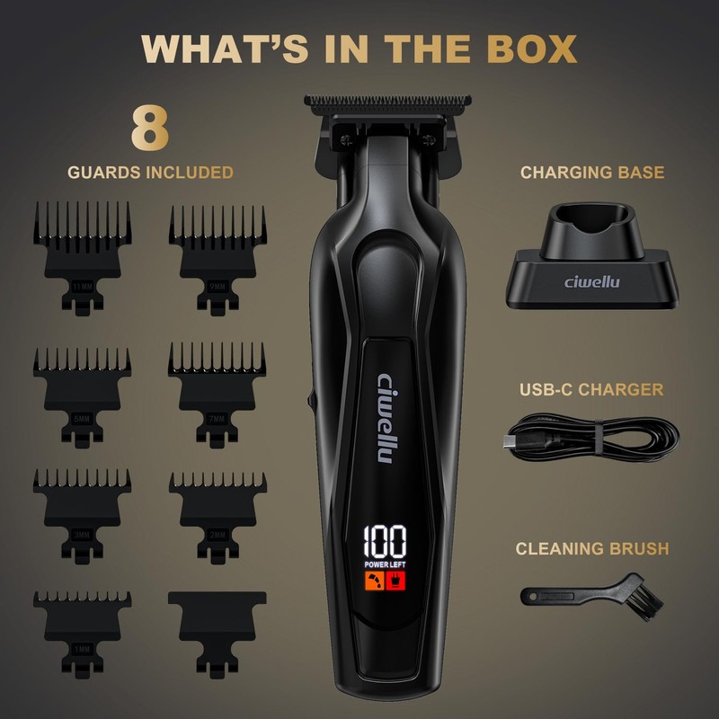 ciwellu Hair Trimmer for Men, Professional Barber Liner & Beard