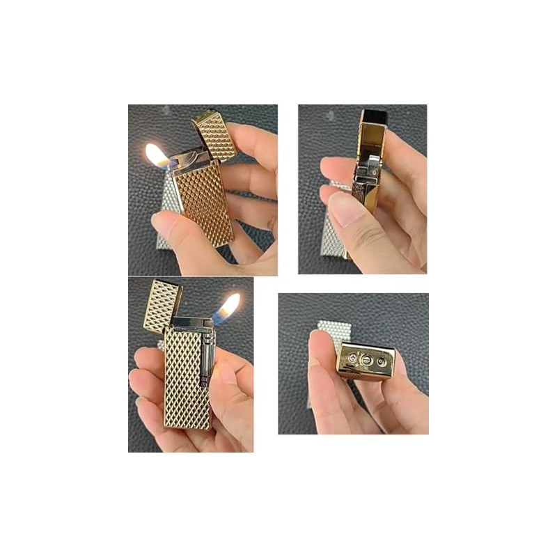 (Without Butane) Metal Butane Lighter with Flint, Soft Flame, Dragon