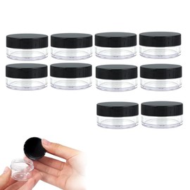 BIRLOZA Transparent Empty Containers, 10 Pieces Cream Jars, Mini Tins, Cosmetic Containers, Travel Sample Containers, for Lip Balm, Lotion, Cream