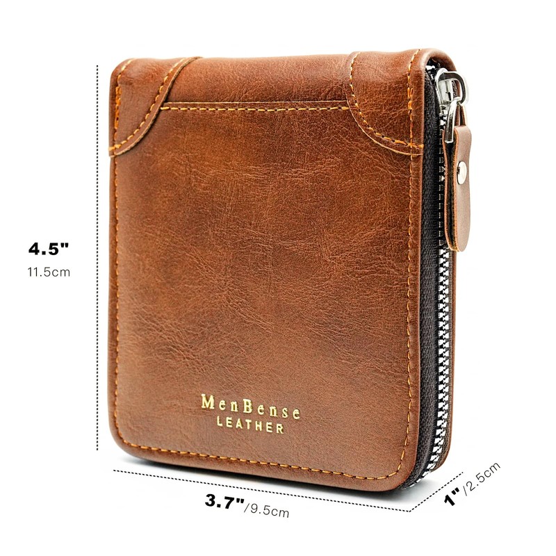 Wallet for Mens, Leather Mens Wallet with ID Window and