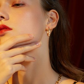 Colorful Gold Earrings for Women, 18K Gold Plated Rainbow Hoop Earrings, Dainty Huggie, Hypoallergenic Cubic Zirconia Earring, Brass, No Gemstone