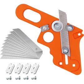 KEWAYO Veneer Edge Cutter, Edge Cutter for Edging, Edge Banding Trimmer with 10 Replacement Blades, Single-Hand Planer, Edge Planer, Chamfer Planer, Hand Cutting Tool for Wooden Edging Tapes