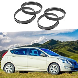 A ABSOPRO Hub Centred Rings 60.1 mm to 64.1 mm Plastic Black Pack of 4