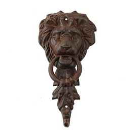 Treasure Gurus Vintage Style Cast Iron Gothic Lion Head Front Door Knocker Rustic Home Decor