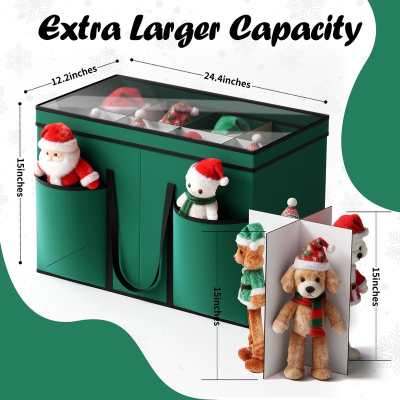 Christmas Figurine Storage Box & Nutcracker Storage Containers with Visible