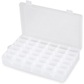 REBECASKYENS 36 Compartments Transparent Stackable Plastic Storage Box Container Jewelry Storage Box Bead Storage Box, Suitable For Beads, Art DIY, Crafts, Jewelry, Fishing Gear