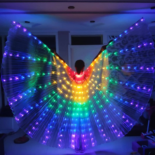AIHANCH Light Up Fairy Wings Blinking LED Belly Dance Wings