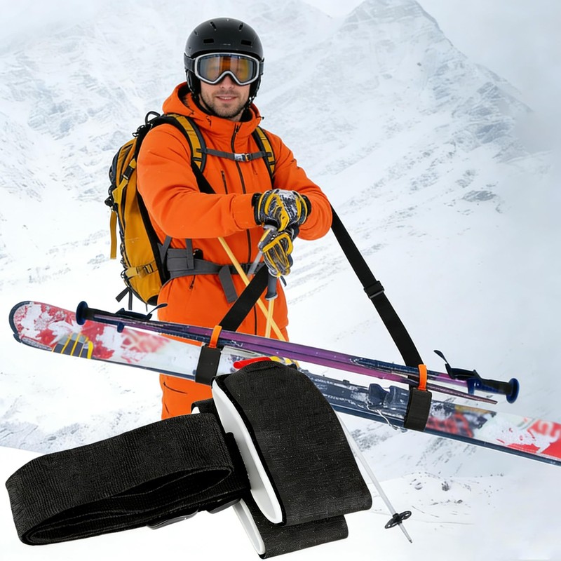Ski Boot Straps, Adjustable Skis Shoulder Carrier Strap with Protector