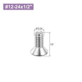 sourcing map 25 pcs #12-24x1/2 inches Machine Screws Phillips Pan Cross Head Screws Fasteners Bolts 304 Stainless Steel Silver for Wall Socket,House Repairs