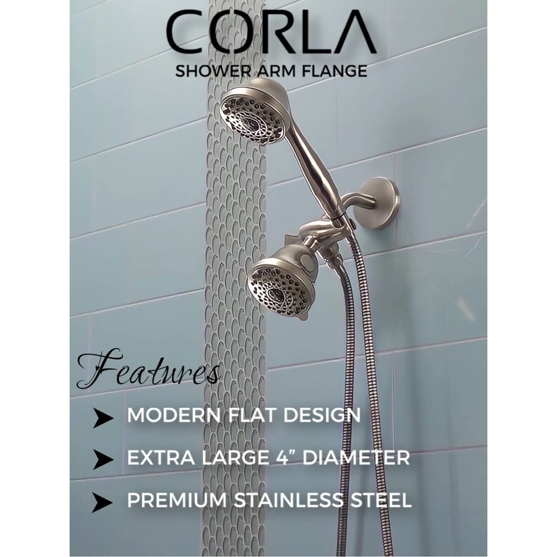Corla 4" Modern Oversized Shower Arm Flange | Universal Replacement
