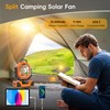 20000mAh Solar Camping Fan, Portable Rechargeable Battery & Solar Powered