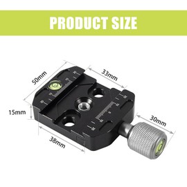 Quick Release Plate Clamp 50 mm, Quick Release Clamp for Arca-Swiss, QR-50N Quick Release Plate Clamp, Metal Clamp Quick Release Plate, Tripod Quick Release Plate Universal Quick Release Seat, silver