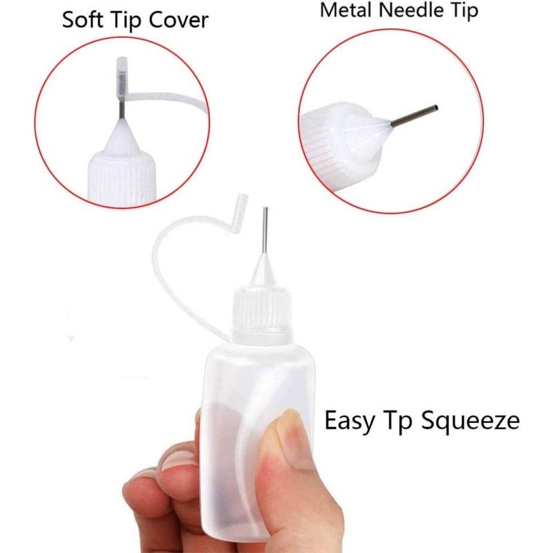 10 Pieces Precision Needle Tip Glue Bottle Applicator, Applicator Bottle