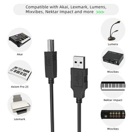XMHEIRD 6ft USB Cable Laptop PC Data Sync Cord for M-Audio M-Track 2 Channel Audio MIDI Studio Interface