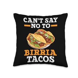 Birria Tacos Mexican Food SteMi Apparel Birria Tacos Mexican Food Mexico Cuisine Foodie Throw Pillow, 16x16, Multicolor