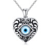 SOULMEET Heart Shaped Evil Eye Locket Necklace That Holds 2