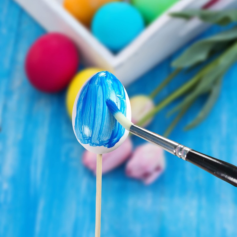 Plastic Hollow Eggs On Sticks White Easter Eggs to Decorate