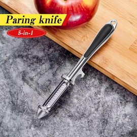 Oumuik , Piggy Peeler, Asparagus Peeler, Potato Peeler, for Left-Handed Users, with Screw-On Stainless Steel Blade, Silver