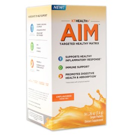 KTHealth+ AIM™ Targeted Healthy Matrix, Great Taste Supplement Drink Mix, Supports Healthy Inflammatory Response, 14 Powder Packets, Single Serving, Unflavored