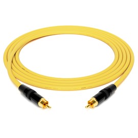 enoaudio Mogami 2534 Quad Professional Studio Cable, Neutrik Gold RCA RCA HiFi, Yellow, 3.0 m