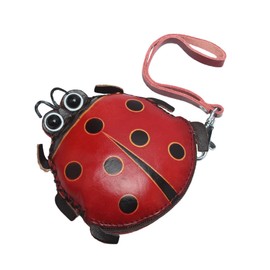 VALICLUD Leather Coin Purse Fashion Purse Mini Keychain Ladybug Change Purse Dot Zipper Wallet Ladybug Coin Purse Women Credit Holder Women Coin Purse Women Fashion Wallet Manual Key Chain
