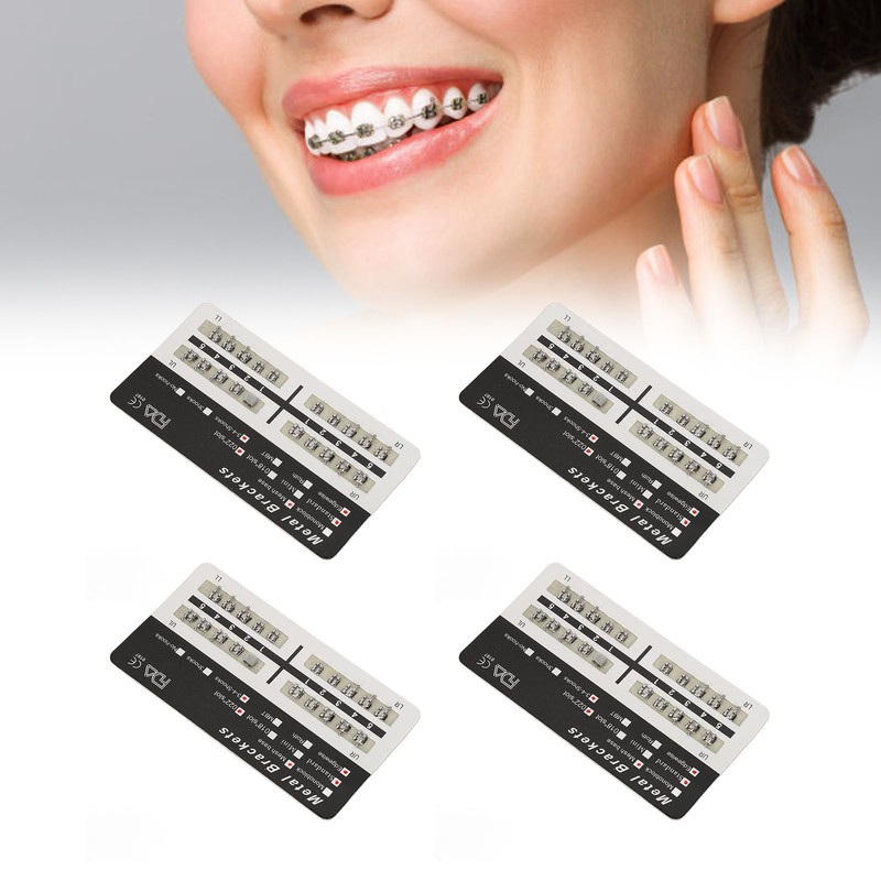 200pcs Dental Brackets Brace Highly Polished Metal Teeth Bracket Brace