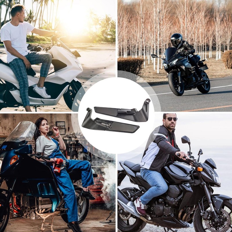 Motorcycle Mirrors - Adjustable Rotating Wind Wing Side Mirrors |