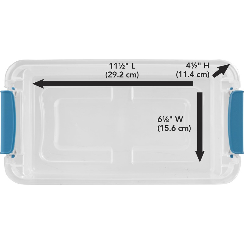 Sterilite 6 Qt Latching Storage Box, Stackable Bin with Latch