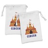 Ambesonne Circus Fabric Pouch Set of 2, Illustration of Old