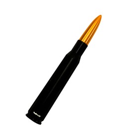 VMS Racing 50 Cal Caliber BLACK ORANGE TIP BULLET ANTENNA Heavy Gauge CNC Machined Billet Aluminum Short Compatible with Dodge Ram 1500 2500 3500 94-08 1994-2008