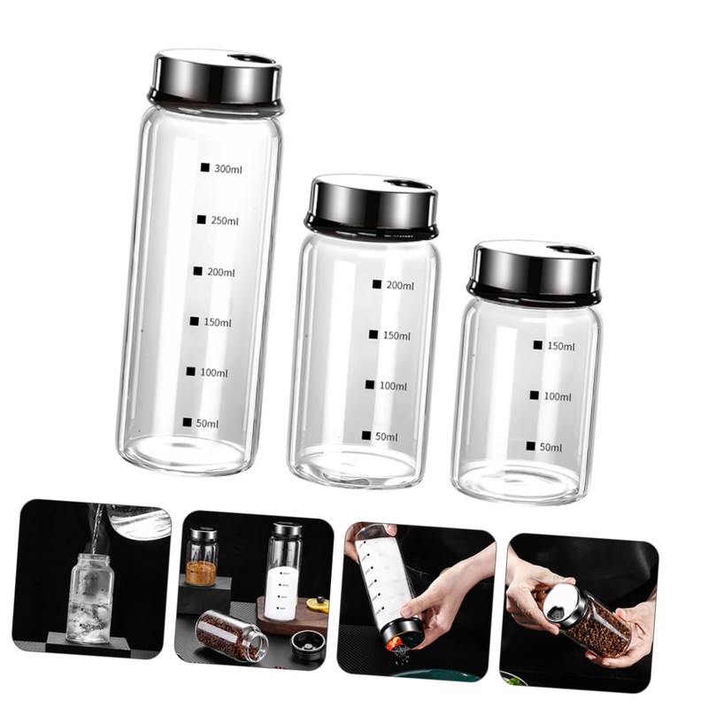 CIYODO Compact Seasoning Jars 3 Pack Condiment Can Stylish and