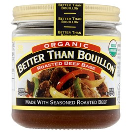 Better Than Bouillon Organic Roasted Beef Base, Made with Seasoned Roasted Beef, USDA Organic, Blendable Base for Added Flavor, 38 Servings Per Jar 8 Ounce (Pack of 6)