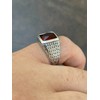 HarlemBling Solid 925 Sterling Silver - Men's Red Ruby Gemstone