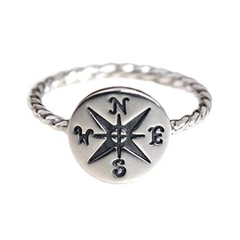 Compass ring, sterling silver ring, silver compass, nautical ring, travel ring, sterling silver compass ring, graduation gift, graduate ring, compass jewelry, sterling silver 925, KatStudio