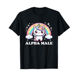 Ironic Cute Alpha Male Unicorn Funny Sarcastic Humor Men T-Shirt