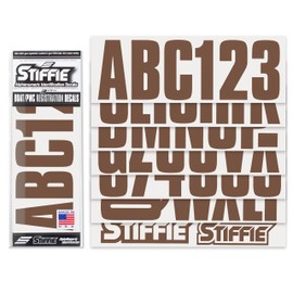 Stiffie Uniline Brown 3" Boat & PWC Registration Decals • Numbers Letters Stickers