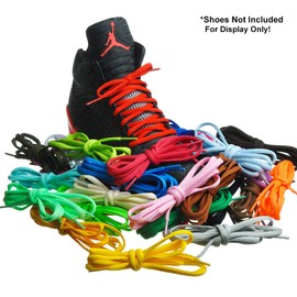 BIRCH's Oval Shoelaces 27 Colors Half Round 1/4" Shoe Laces 4 Different Lengths (45.5" (115cm) - L, Black)