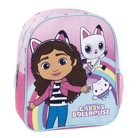 Gabby's Dollhouse Children's Backpack Pink Zip 25 x 20 x 29 cm School Backpack Padded Handles Designed in Spain, Estándar,