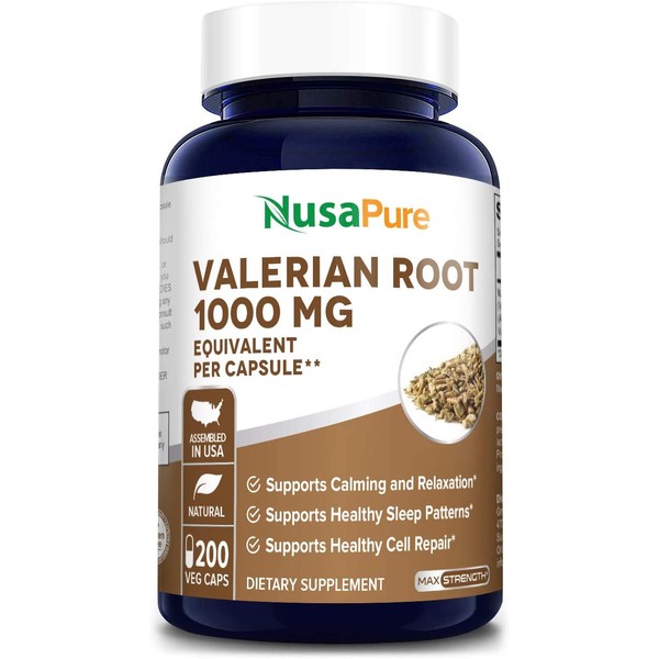Valerian Root 1000mg 200 Veggie Caps (Vegan, Non-GMO, Gluten-Free ) Supports Stress Management*