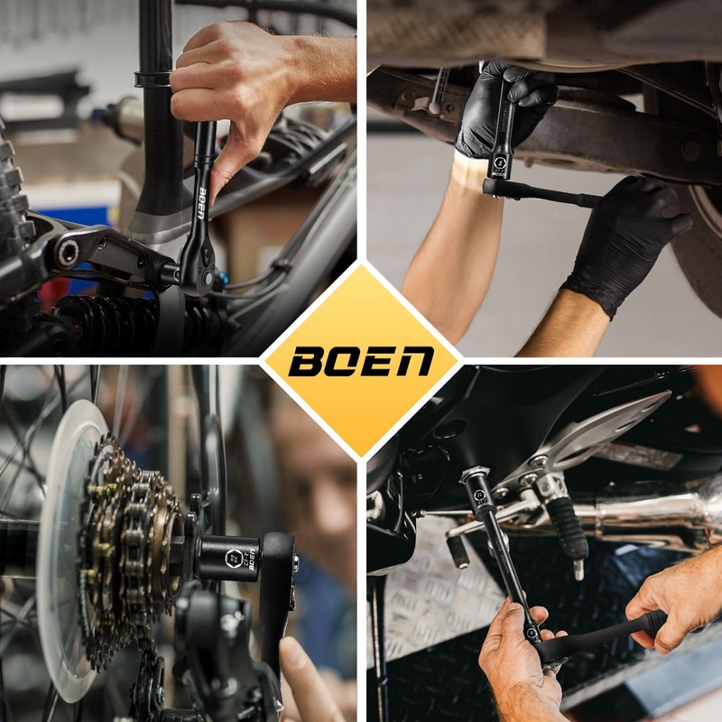 boen 3/8 Inch Drive Ratchet, 72-Tooth Quick-Release Ratchet Wrench, 5-Degree