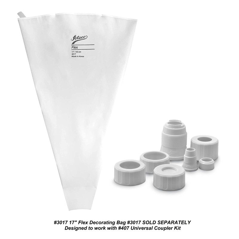 Ateco Universal Pastry Coupler and Cap Set | 7 Piece