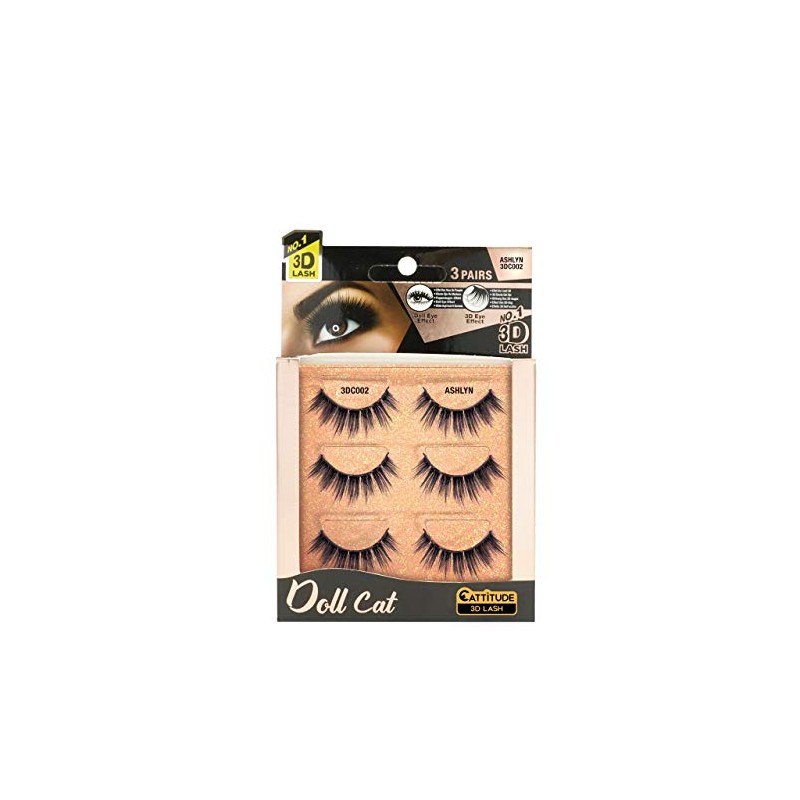 CATTITUDE 3D LASHES Ashlyn Doll Cat, Lightweight & Reusable, Cruelty-Free