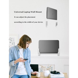 Laptop Wall Mount Cable Box Wall Mount Holder Router Wall Mount Storage Rack Compatible with Laptops/WiFi routers/Macbooks/TV Boxes/Network Switches/Modems/Audio Devices and More (White)